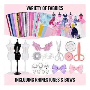 TOYSRUNNER Kids Sewing Kit Beginners Fashion Design Mannequin Fabric Templates Accessories <b>Tools</b> Tutorial Video Gift Ages 8-13 - Product Image 2
