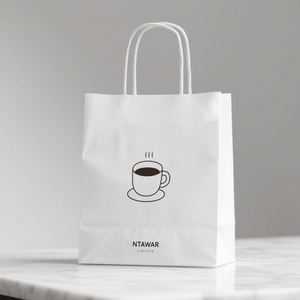 Sacs en papier kraft personnalisés avec poignée longue marron, 100 % recyclables, pour promotion et vente à emporter - Product Image 3
