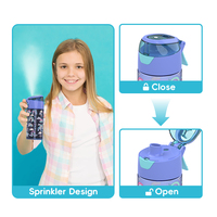 Bouteille d'eau en plastique pour enfants sans BPA avec vaporisateur pour l'école