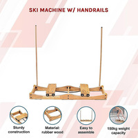 Entraînement à domicile Entraîneur de jambes en bois massif Machine d'entraînement de ski avec mains courantes pour femmes, équipement d'exercice de jambe