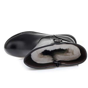 Autumn New Fashion Low-Heeled Non-Slip Winter Large Size <b>Boots</b> Mid-Calf Real Leather" - Product Image 5