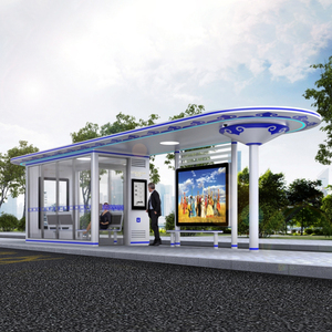 Abri de bus rectangulaire en aluminium avec <span class=keywords><strong>LED</strong></span> et <span class=keywords><strong>rampe</strong></span> d'accès - Product Image 3