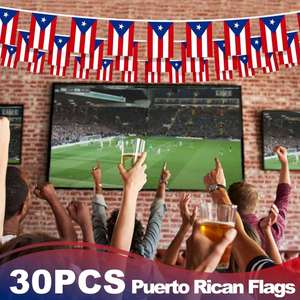Banderín de Puerto Rico al por Mayor, Mini Guirnalda de Banderas de Puerto Rico para el Día Nacional del 12 de Junio - Product Image 5
