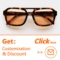 Lunettes de soleil 2024 Retro Tortoise Acetate Cellulose Lunettes de soleil CR39 Lens Vintage Women Custom Aviation Lunettes de soleil Men