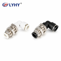 Connecteurs coudés en laiton à 90 degrés série KPLM 4 6 8 10 12 mm pour tuyaux d'air, idéaux pour les lignes de montage de contrôle pneumatique et les raccords de tuyauterie