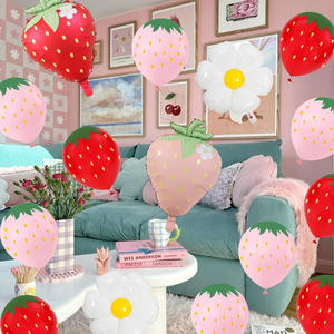 <span class=keywords><strong>Palloncini</strong></span> opachi in lamina di alluminio fragola impostati nuovo tema di frutta disposizione di <span class=keywords><strong>Halloween</strong></span> con stampa margherita fiore d'uovo - Product Image 3