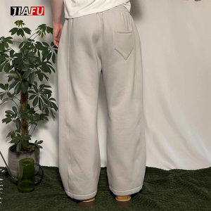 Pantalon de jogging ample et évasé personnalisé pour homme, en coton épais, décontracté, de haute qualité, style vintage - Product Image 2