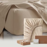 Ensemble de housse de couette moderne en bambou 100% pur tissé, 4 pièces, taille king, 300tc, garni de laine, toutes saisons, personnalisable