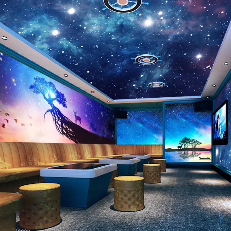 Custom Ceiling Star Wallpaper, 3d Roof Ceiling Fantasy Planet Mural, Bedroom Living Room Hotel Wallpaper