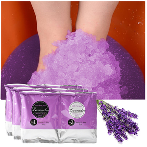 Sel de bain de pieds végétalien à la lavande + Gelée à l'acide hyaluronique pour pédicure, <span class=keywords><strong>traitement</strong></span> <span class=keywords><strong>spa</strong></span> pour les pieds en gros - Product Image 1