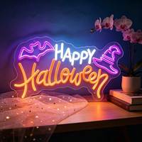 Dropshipping, design personnalisé gratuit, enseigne au néon LED, enseigne au néon lumineuse, Joyeux Noël, Halloween, enseigne LED pour vitrine de magasin, décoration de Noël, décoration de festival