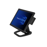 Caisse enregistreuse tactile unique 15 pouces Windows 10, design sans ventilateur, longue durée de vie, base pliable en alliage d'aluminium