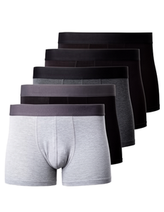 Calzoncillos bóxer de algodón y elastano ecológicos para hombre, de corte medio, transpirables, teñidos lisos, cómodos, con acabado descargado, tamaño personalizado OEM - Product Image 2