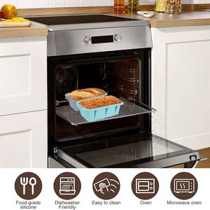 Ensemble de 3 moules à pain rectangulaires en silicone avec poignées, moules de cuisson antiadhésifs pour gâteaux et toasts - Product Image 5