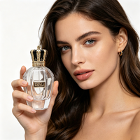 Flacon pulvérisateur de parfum en verre transparent avec bouchon doré, pompe pulvérisatrice, sérigraphie, revêtement UV, 30/50/100 ml, compatible diffuseur à bâtonnets de luxe