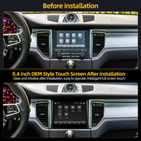 Autoradio GPS Android 8,4 pouces IPS avec écran tactile, CarPlay sans fil, DSP, navigation, montage sur tableau de bord OEM, noir, 1 an de garantie, Macan 2017