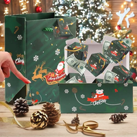 Nouvelle Boîte Cadeau Surprise de Noël Éclatante DIY Pliante Rouge Père Noël Enveloppe Rebondissante Carton Rectangulaire Fait Main