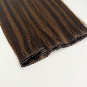 Extensiones de Cabello Genius Weft 1b-4 Color Europeo, Extensiones de Cabello Humano Genius Weft Cosidas a Mano, Muestras Gratis Disponibles - Product Image 4