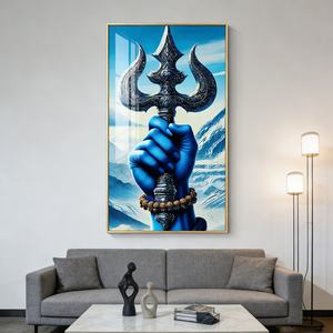 Decoración Islámica para el Hogar, Pintura en Porcelana de Cristal con Impresión HD Azul, Arte de Pared LED para Sala de Estar, Venta al Por Mayor de Fábrica, Personalizable - Product Image 5