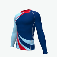 Rashguard de haute qualité personnalisé imprimé par transfert thermique en polyester/nylon, protection solaire UPF50+ pour adultes