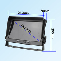 Monitor de Visión Trasera para Automóvil Personalizado de 10.1 Pulgadas con Pantalla LCD TFT IPS de 4 Canales de Entrada y DVR, Cámara de Reversa de 4 Pantallas Divididas para Camión, Autobús