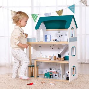 Ensemble de jouets <span class=keywords><strong>maison</strong></span> en bois élégante, simulation de <span class=keywords><strong>maison</strong></span> de ville pour poupées, avec meubles pour enfants KB0283 - Product Image 2