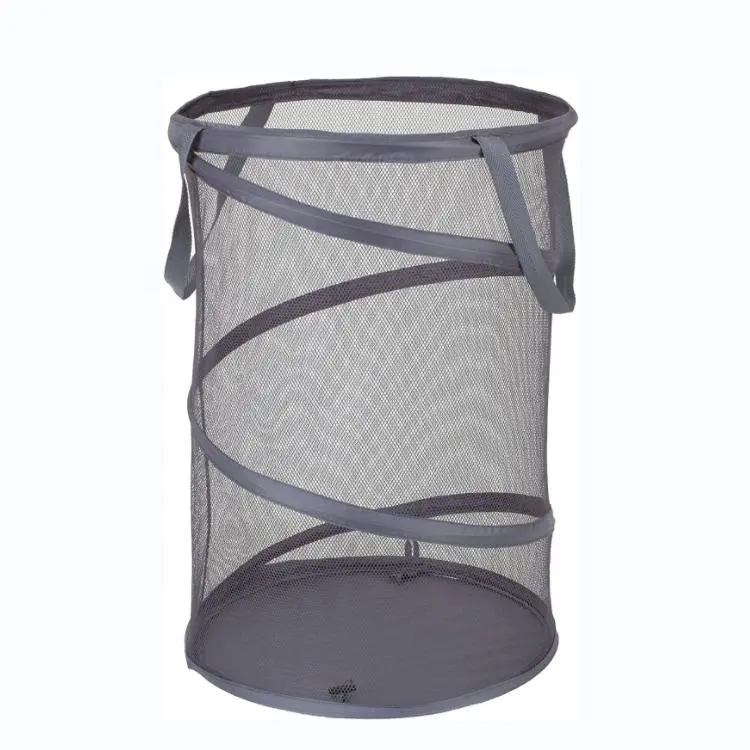 Pop Up Collapsible Laundry Baskets Foldable Popup Mesh Laundry Hamper with Reinforced Carry Handles for Kids Room College Dorm