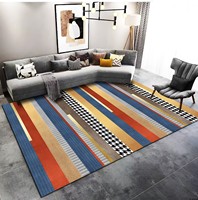 Tapis à motif géométrique en velours cristal imprimé pour salon, livraison gratuite