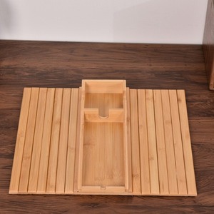 Bamboo <b>Sofa</b> Armrest <b>Tray</b> Foldable Storage Living Room Snack Plate - Product Image 2