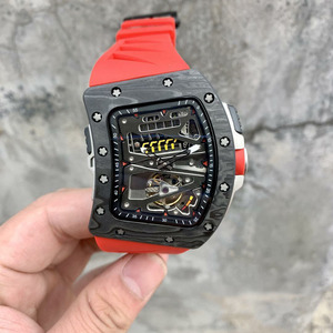 Reloj de Lujo para Hombre con Diseño de Carreras, Tourbillon Esqueleto, Caja Tonneau de Fibra de Carbono TPT, Reloj Mecánico Deportivo de Alta Calidad - Product Image 5