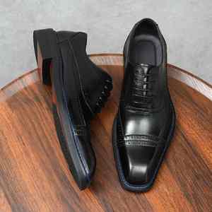 Luxury New Italian Style Handcrafted Genuine Leather Men's Oxford Shoes Autumn Business Formal Waterproof Breathable - Product Image 2