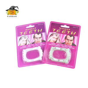 Prótesis Dentales de Vampiro que Brillan en la Oscuridad, de Plástico Blanco, Accesorios para Disfraces de Halloween, 5.5x4 cm - Product Image 2