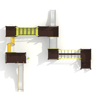 Jeux de parc d'attractions de maternelle d'équipement de terrain de jeu extérieur des enfants avec la glissière en plastique pour la récréation des enfants
