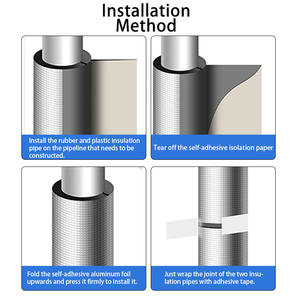Tube d'isolation en mousse de caoutchouc pré-découpé en feuille d'aluminium, à cellules fermées, étanche, pour tuyaux d'eau réfrigérée - Fabricant - Product Image 6
