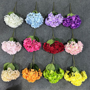 Hortensia bulgare à cinq têtes, fleur artificielle en soie, décoration de mariage, bouquet de fleurs en plastique, ornement - Product Image 2