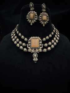 Collar con colgante de moda más vendido con cadena larga de cuentas de hidrogel, conjunto combinado a juego con el color, collar de boda con aretes - Product Image 3