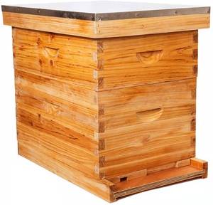 Promotion : Ruche Langstroth à 2 niveaux non assemblée, complète avec 20 cadres, boîte moyenne et super boîte - Revêtement en cire, état neuf - Product Image 1