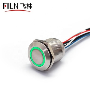 Interrupteurs à bouton-poussoir LED à gradation annulaire FILN 19 mm 12 V pour panneau pour couleur RVB - Product Image 2