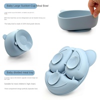 Ensemble de vaisselle incassable en silicone pour bébé, sans BPA, avec assiette à succion, bavoir, bol, cuillère, fourchette et tasse à bec verseur, vente en gros