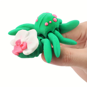Ornement décoratif innovant en forme d'araignée florale imprimée en 3D, design original, blocs de couleur, modèle fait main, jouet animaux dinosaures - Product Image 3