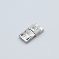 DAYU Konektor USB Mikro Putih V8 5 Pin Pria, Konektor Pria Kunci Tiga