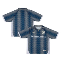 Maillots de football personnalisés tendance à imprimé numérique en polyester/coton, col en V, style oversize vintage streetwear