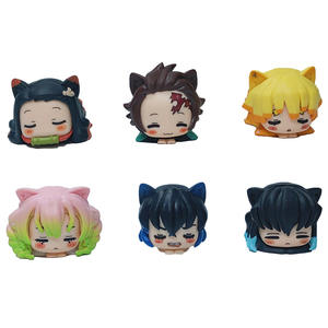 Set 6 pezzi posizione per dormire uccisore di demoni Tanjirou Nezuko Kokushibo Akaza Inosuke cartone animato PVC figura <span class=keywords><strong>Anime</strong></span> statua <span class=keywords><strong>Zenitsu</strong></span> - Product Image 6