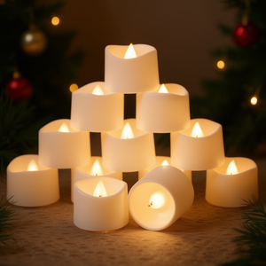 เทียนทีไลท์ไร้เปลวไฟ Homemory แพ็ค 12 ชิ้น ใช้แบตเตอรี่ พร้อมตัวตั้งเวลา ไฟ LED สำหรับตกแต่งบ้านในวันหยุด - Product Image 2