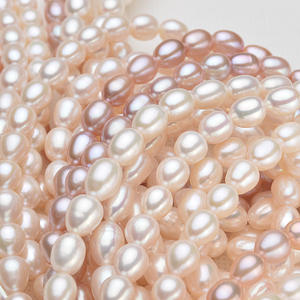 Collier de perles d'eau douce blanches et roses Dailan 7-8MM en forme de riz, perles blanches et roses semi-finies en vrac, vente en gros BXL119-178 - Product Image 2