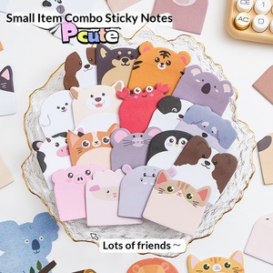 Bloc-notes autocollants mignons à motifs d'animaux, mémos irréguliers réutilisables, esthétiques, taille personnalisable - Product Image 2