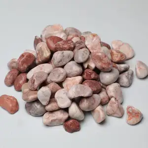 Batu Kerikil tipe bulat alami dengan warna merah muda untuk akuarium dan dekorasi batu kerikil alami
