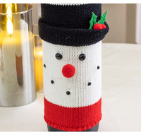 Housse de bouteille de vin tricotée de Noël, motif Père Noël, Bonhomme de neige, Renne, pour bouteille de champagne, décoration de table de Noël pour hôtel et fête