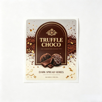 Étiquette autocollante personnalisée en feuille d'or pour chocolat truffé, imperméable, pour emballage de pots de pâte à tartiner de luxe