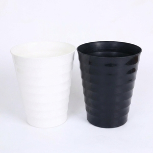 Modern Minimalist Plastic Planters White and Black PP Flower <b>Pots</b> for Home Indoor Use Lightweight Design <b>Small</b> Size - Product Image 1